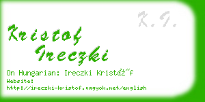 kristof ireczki business card